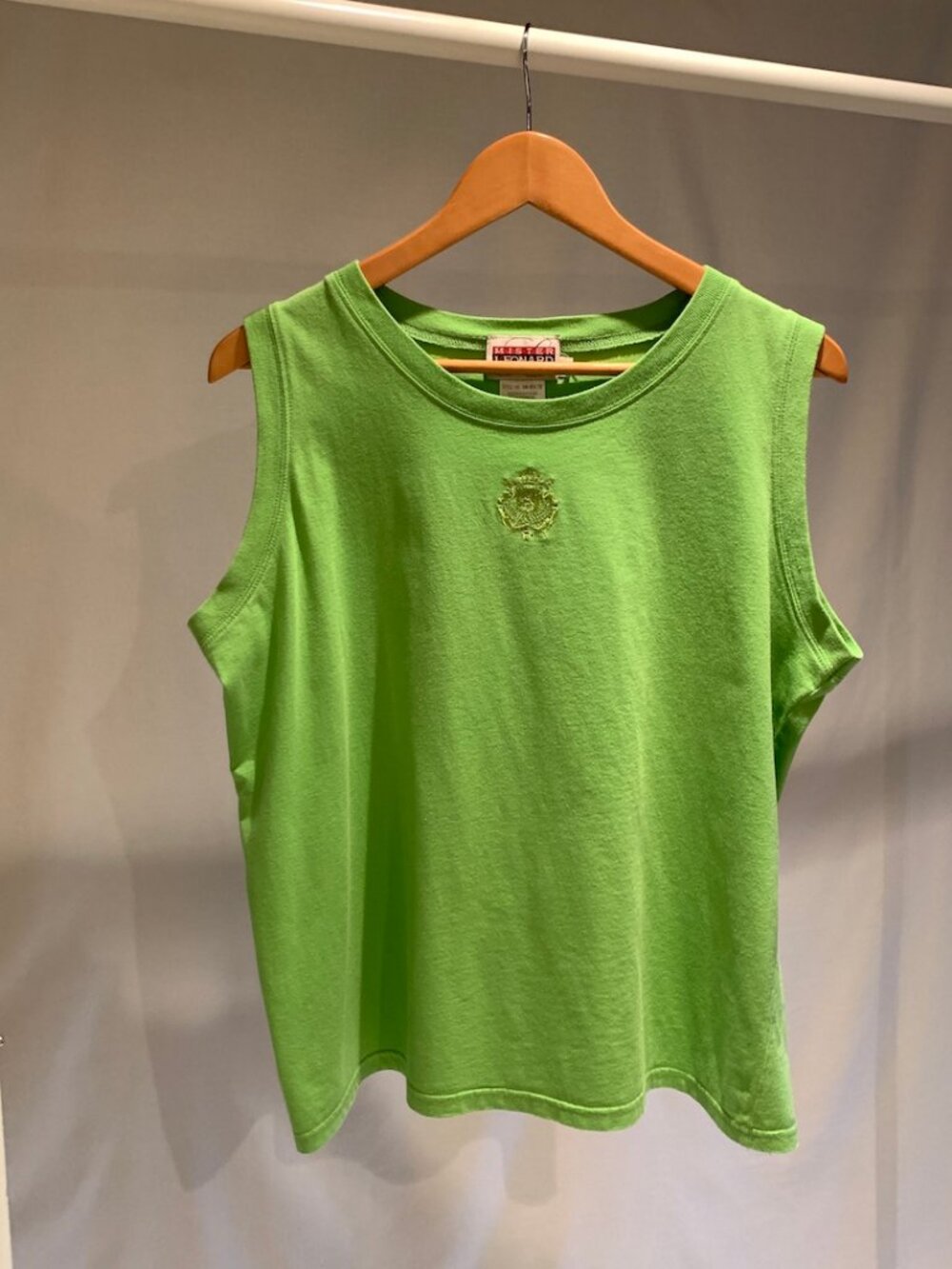 Mister Leonard Vintage Kelly Green Cotton Tank Size L — Minimalist Summer Basic